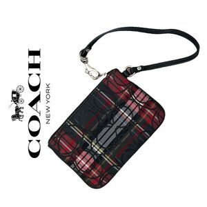 Coach Poppy‎ Tartan Plaid Wristlet 2024